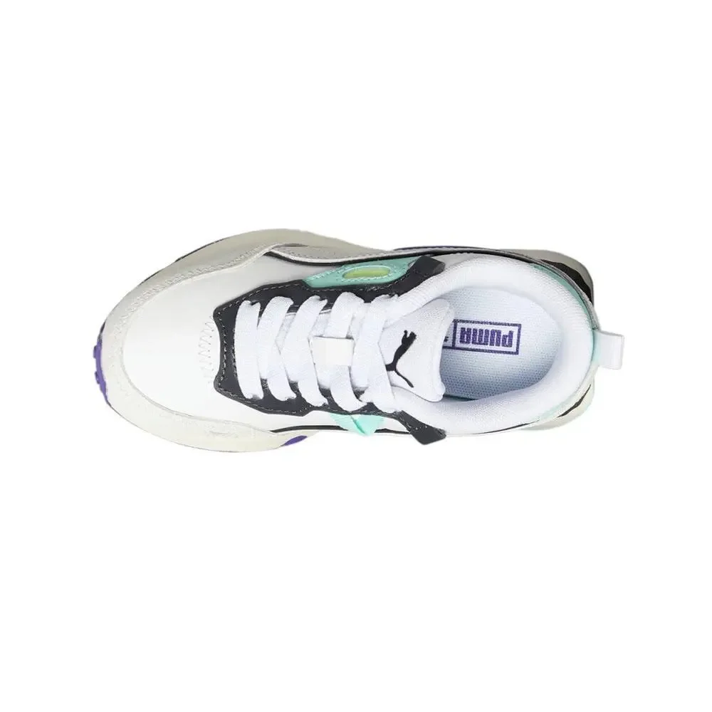 PUMA RIDER FV SPRING BREAK  PUMA WHITE/FLAT DARK GRAY/ELECTRIC PEPPERMINT 13